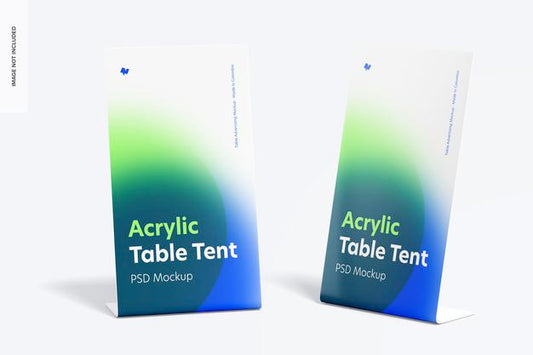 Free Acrylic Table Tents Mockup Psd