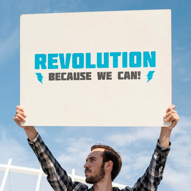 Free Activist Holding Board Mock-Up Psd