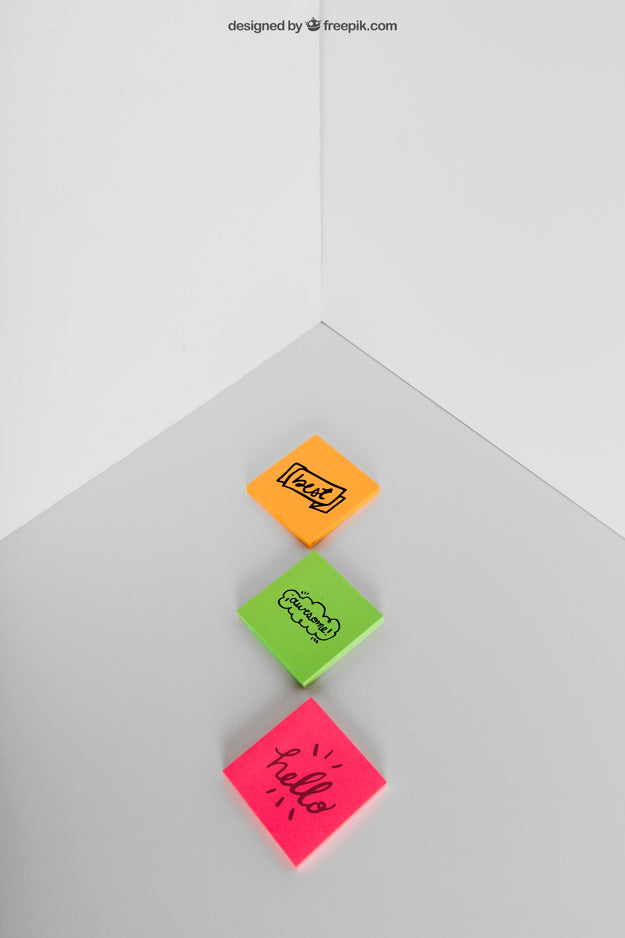 Free Adhesive Notes Mockup Psd