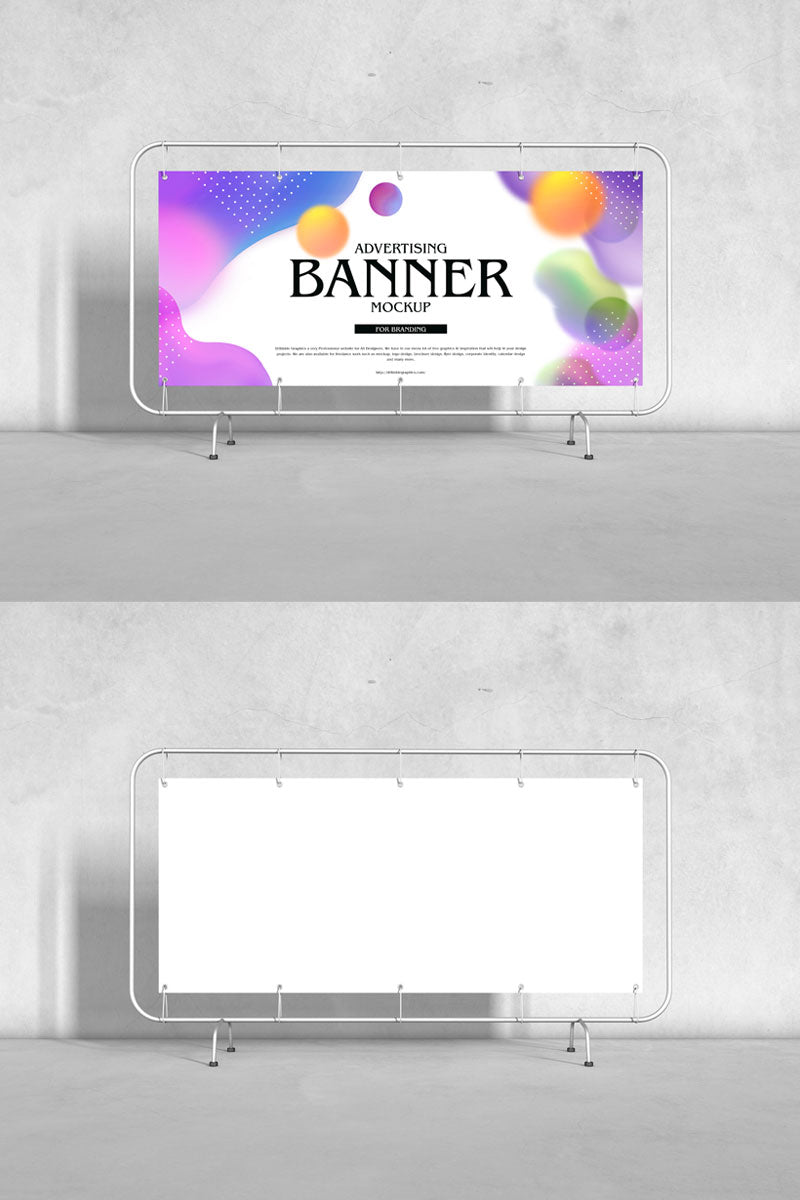 Free Advertising Floor Stand Banner Mockup