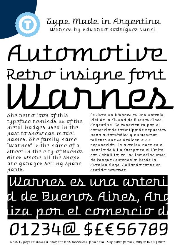 Free Warnes Font