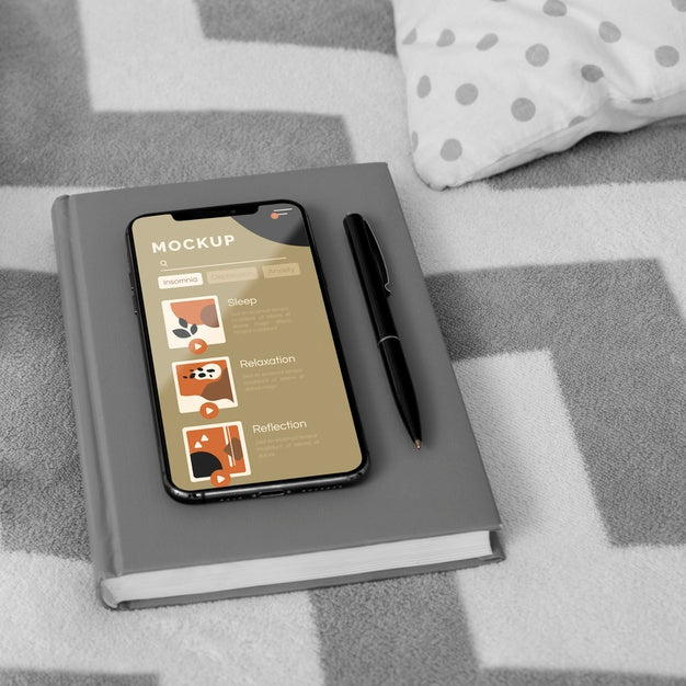 Free Agenda And Mobile On Bed Psd