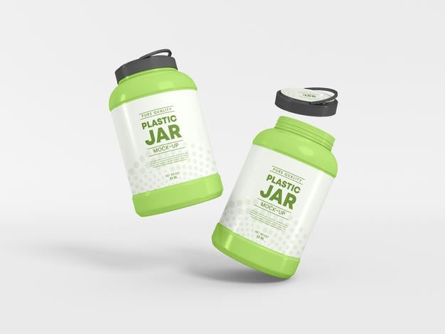 Free Air Tight Plastic Jar Packaging Mockup Psd