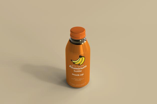 Free Aluminum Beverage Bottle Mockup Psd