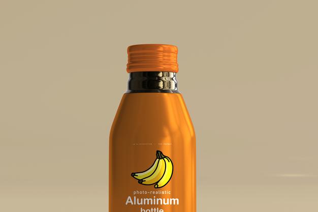 Free Aluminum Beverage Bottle Mockup Psd