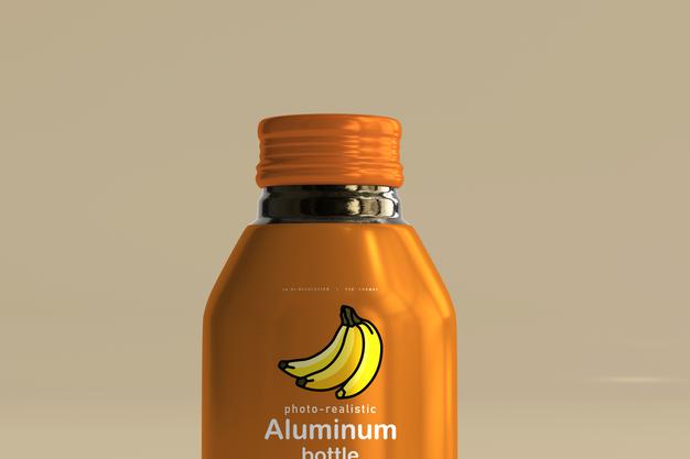 Free Aluminum Beverage Bottle Mockup Psd