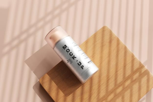 Free Aluminum Body Cosmetic Pump Bottle Mockup Psd