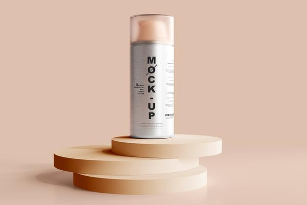 Free Aluminum Body Cosmetic Pump Bottle Mockup Psd