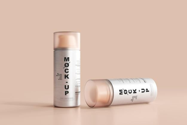 Free Aluminum Body Cosmetic Pump Bottle Mockup Psd