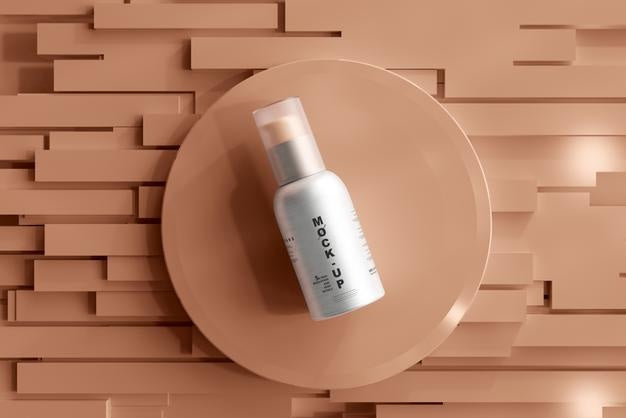 Free Aluminum Body Cosmetic Spray Bottle Mockup Psd