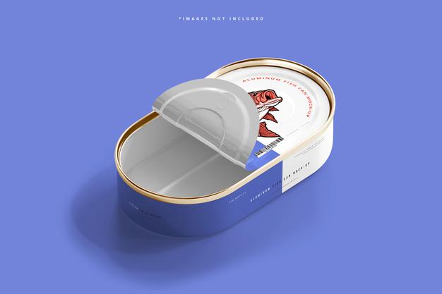 Free Aluminum Fish Can Mockup Psd