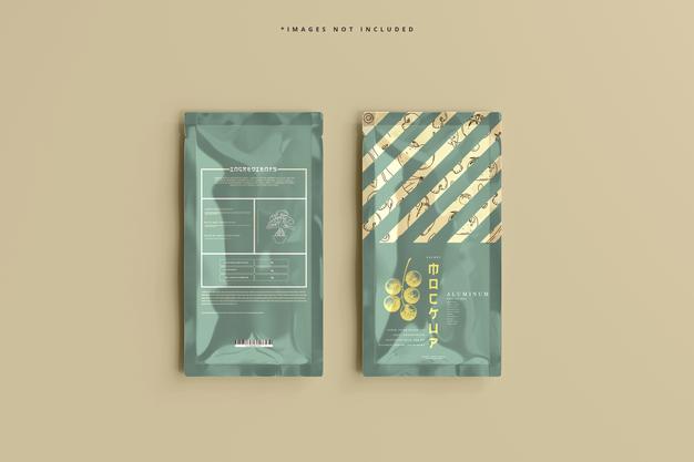 Free Aluminum Foil Sachet Mockup Psd