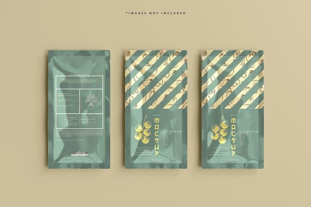 Free Aluminum Foil Sachet Mockup Psd