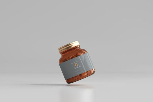 Free Amber Medicine Bottle Mockup Psd