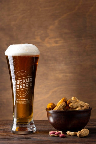 Free American Style Beer Glass Mockup Psd