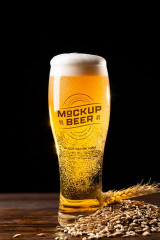 Free American Style Beer Glass Mockup Psd