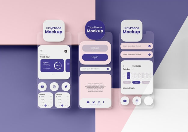 Free App Interface Mock-Up On Phone Screen Psd