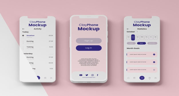 Free App Interface Mock-Up On Phone Screen Psd