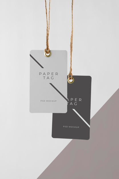 Free Arrangement Of Mock-Up Paper Tags Psd