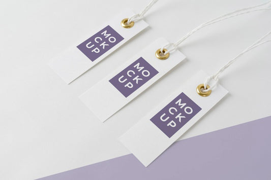 Free Arrangement Of Mock-Up Paper Tags Psd