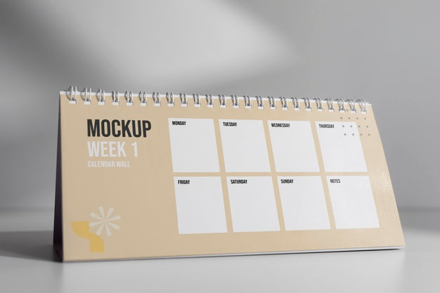 Free Arrangement Of Mock-Up Table Calendar Indoors Psd