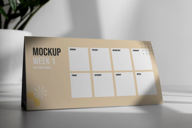 Free Arrangement Of Mock-Up Table Calendar Indoors Psd