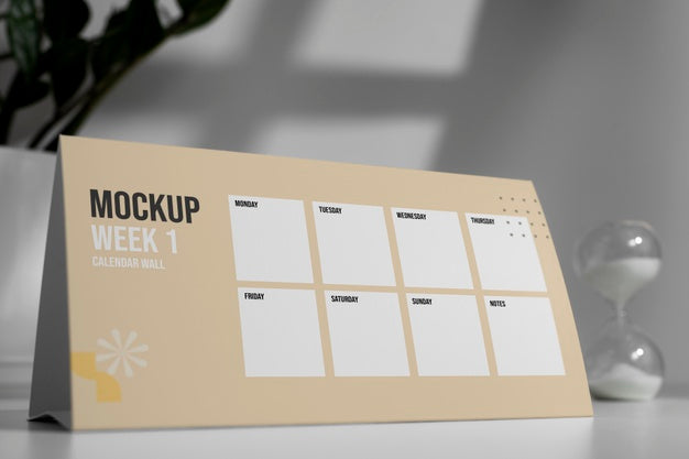 Free Arrangement Of Mock-Up Table Calendar Indoors Psd