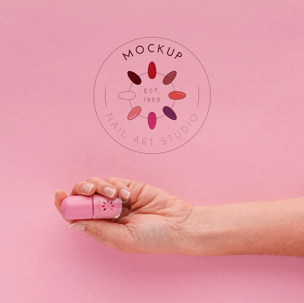 Free Arrangement Of Nail Care Products With Mock-Up Psd