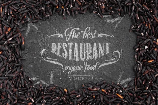 Free Arrangement Of Restaurant Dark Food Mock-Up Psd