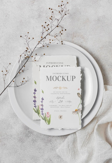 Free Arrangement Of Wedding Mock-Up Cards Psd