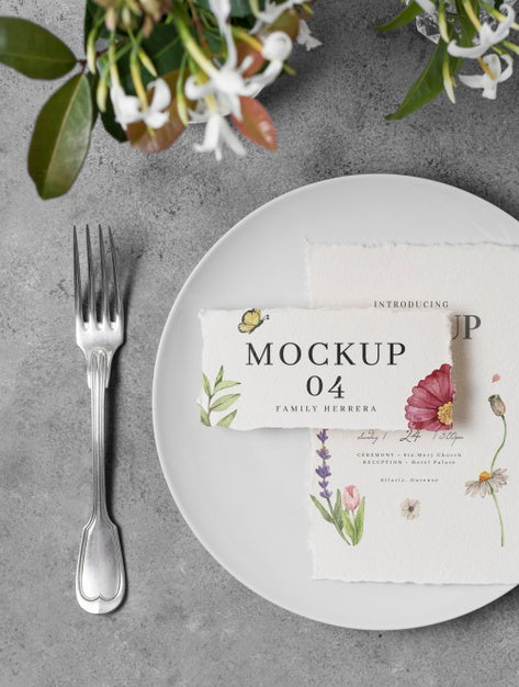 Free Arrangement Of Wedding Mock-Up Cards Psd