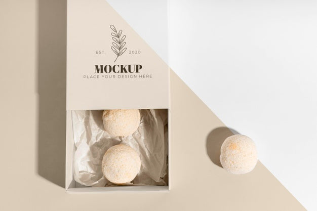 Free Arrangement With Bath Bombs Flat Lay Psd