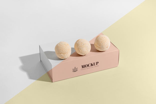 Free Arrangement With Bath Bombs On Box Psd