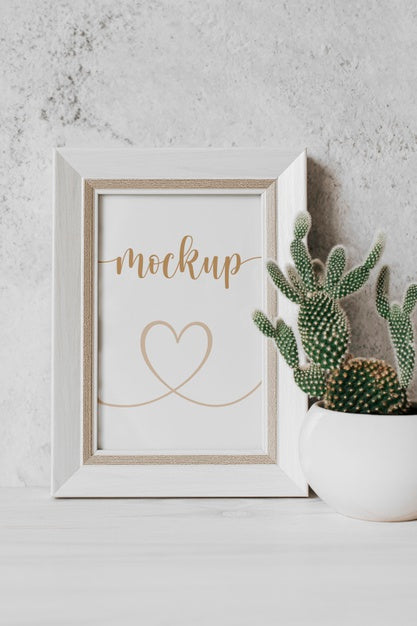 Free Arrangement With Mock-Up Frame Indoors Psd