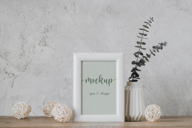 Free Arrangement With Mock-Up Frame Indoors Psd