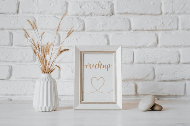 Free Arrangement With Mock-Up Frame Indoors Psd