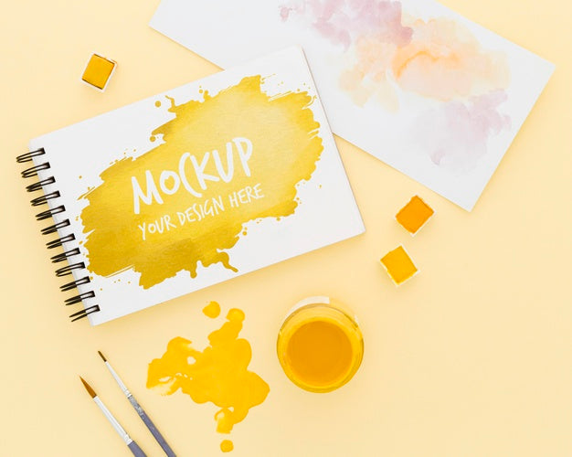 Free Artist Desk Concept Mock-Up Psd