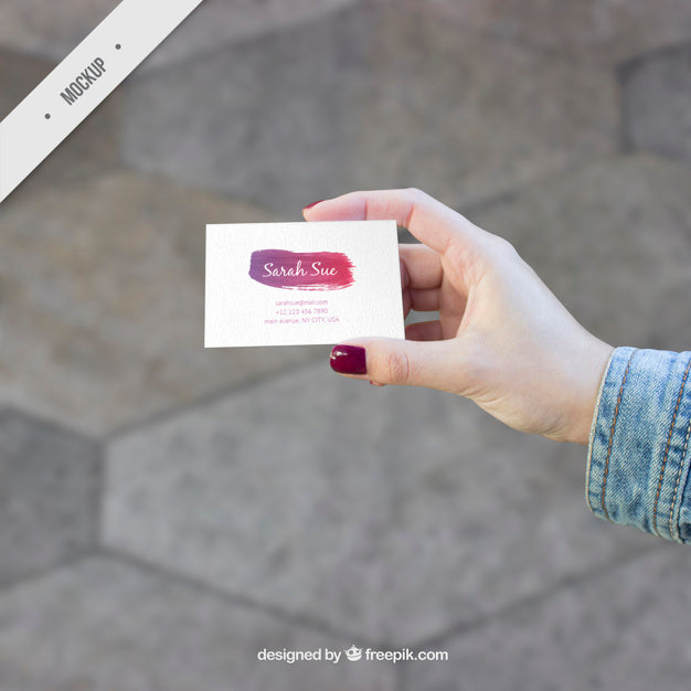 Free Artistic Business Card Mockup Psd