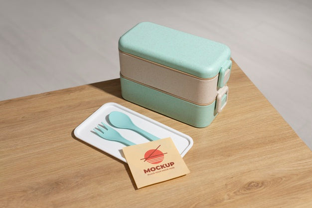 Free Assortment Of Bento Box With Mock-Up Card Psd