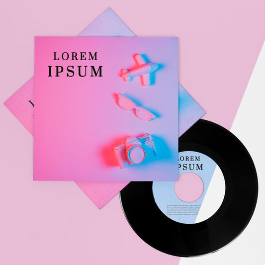 Free Assortment Of Vinyl Records Mock-Up Psd