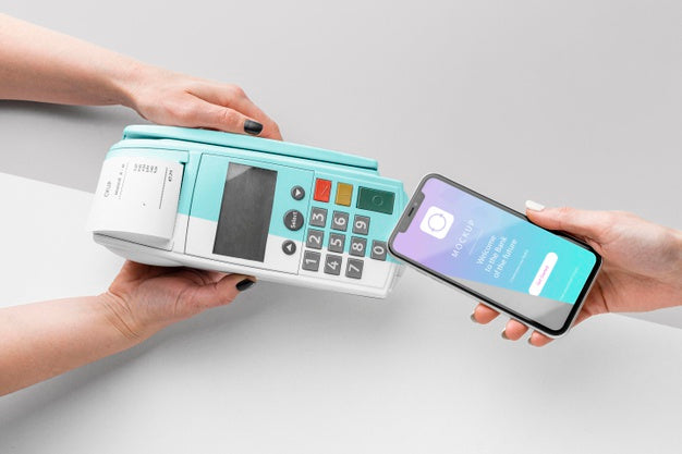 Free Assortment With Smartphone Payment App Mock-Up Psd