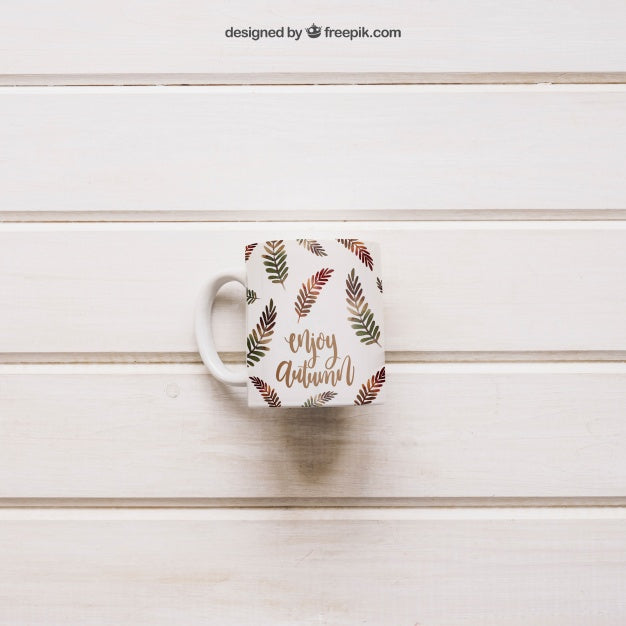 Free Autumn Mockup With Mug Psd