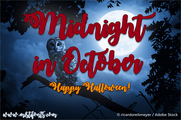 Free Midnight in October Font