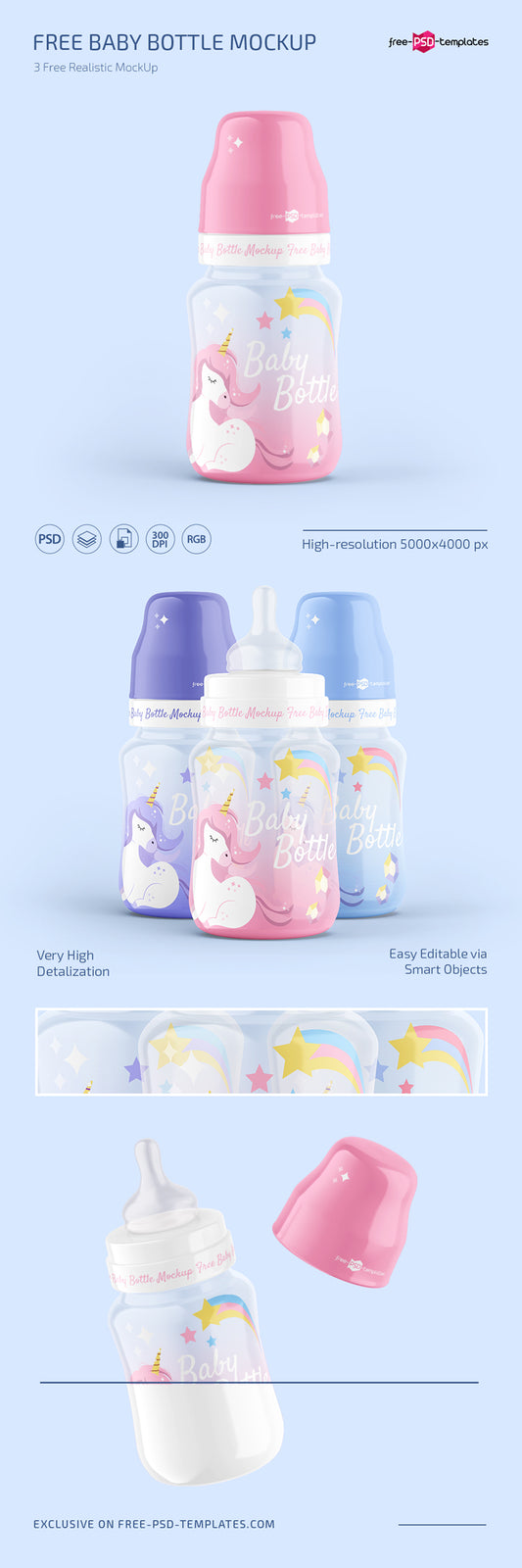 Free Baby Bottle Mockup