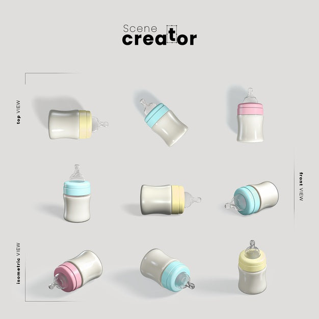 Free Baby Bottle Scene Creator Psd