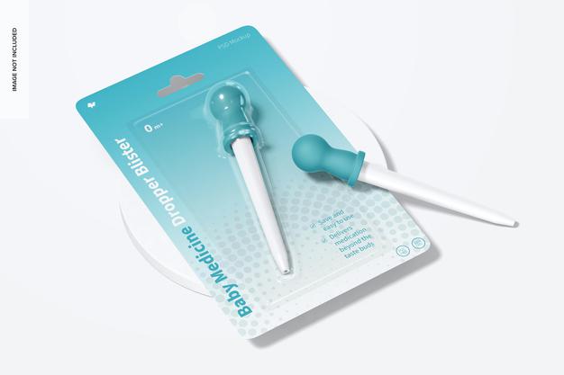 Free Baby Medicine Dropper Blister Mockup Psd
