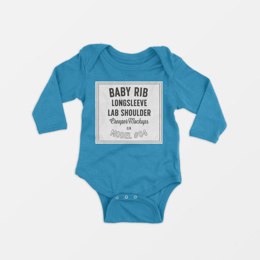 Free Baby Rib Longsleeve Lap Shoulder Creeper Mockup 04 Psd