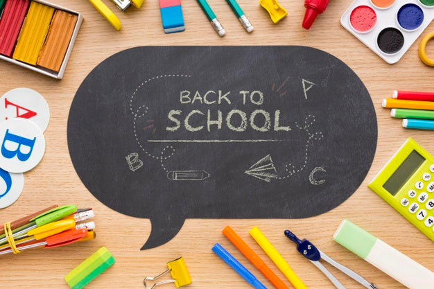 Free Back To School Elements Arrangement Mock-Up Psd