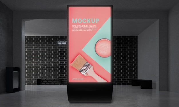 Free Backlit Modern City Vertical Mockup Psd