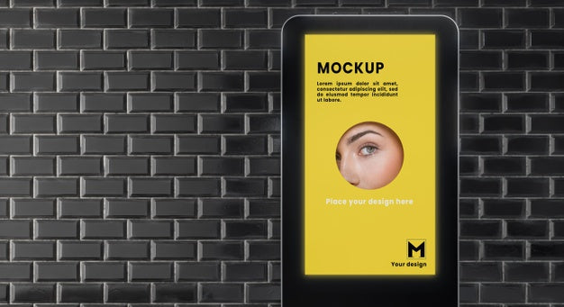 Free Backlit Modern City Vertical Mockup Psd